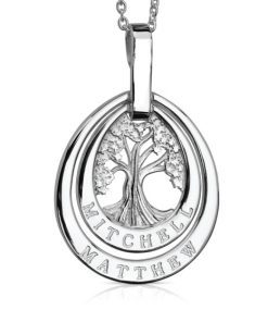 Double Ring "Tree of LIfe" Family Pendant